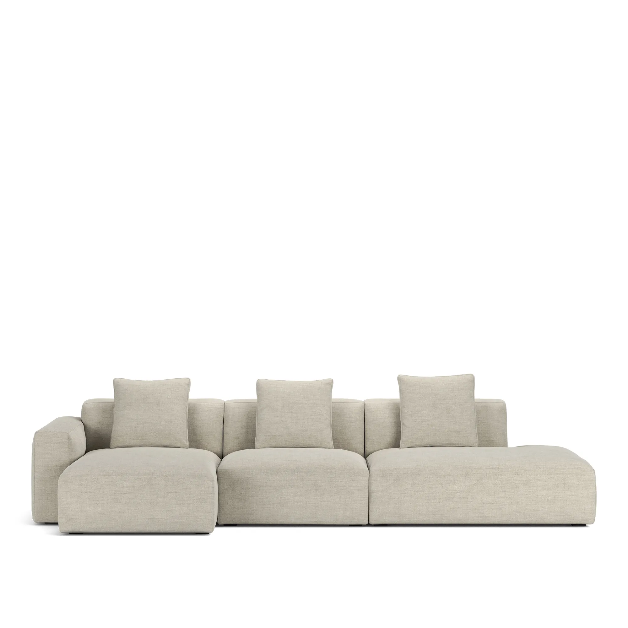 Brick 3-Seater Chaise Lounge Open End Right - 10