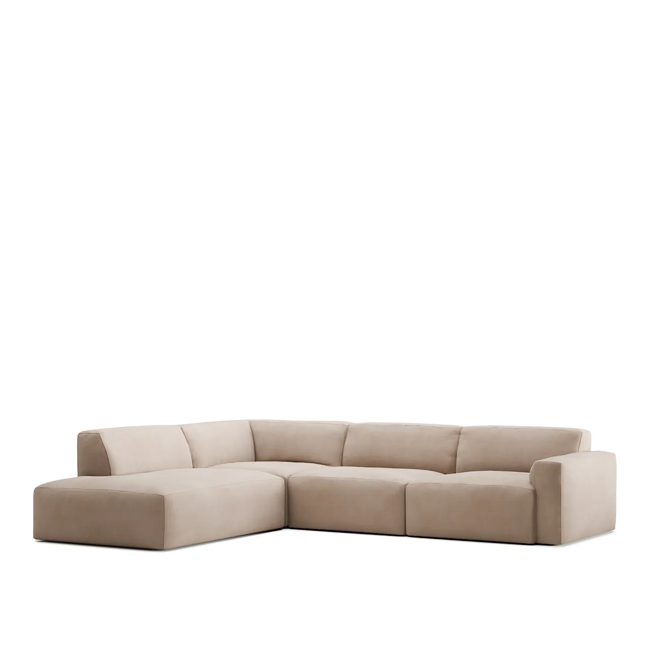 Brick 4-Seater Corner Open End Left - Shadow Dark Grey