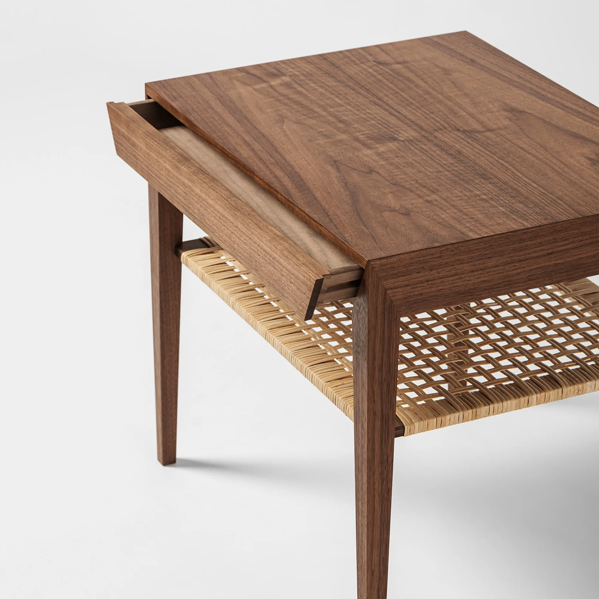 Model 35 Bedside Table Rattan Shelf - 10