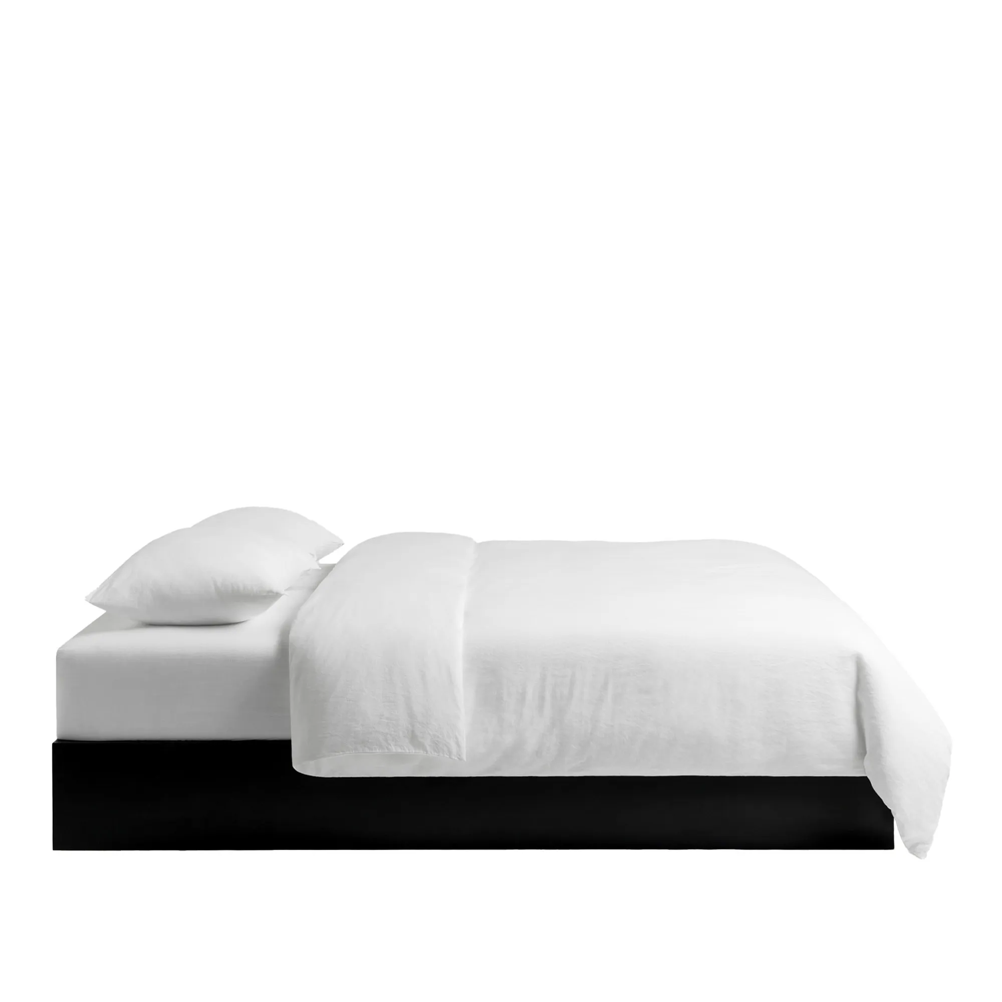 Linen Blend Crisp White Bedding Set - 1