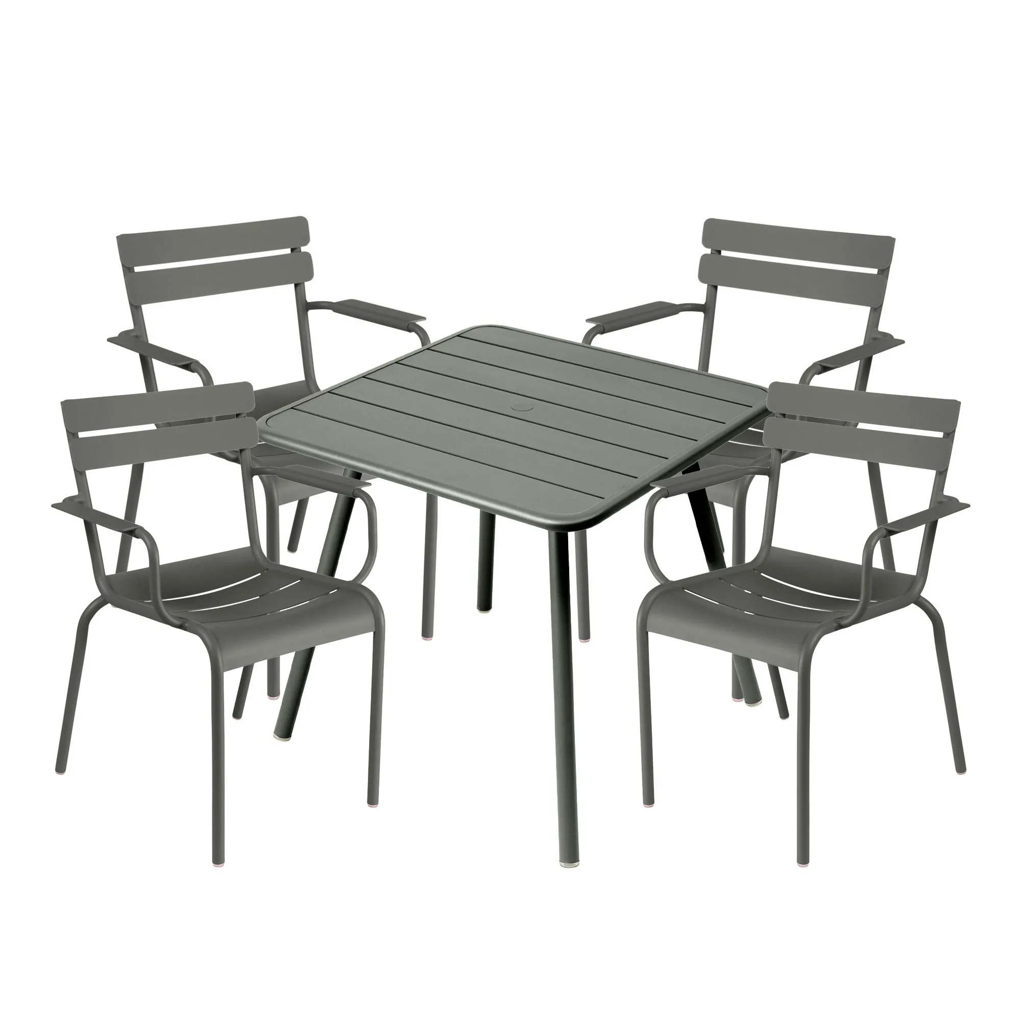 Luxembourg eetgroep vierpotige tafel & 4 armstoelen - 1