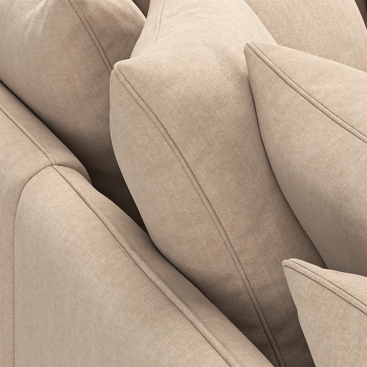 Pavarotti 5-Seater Corner Shadow Beige Fixed Upholstery
