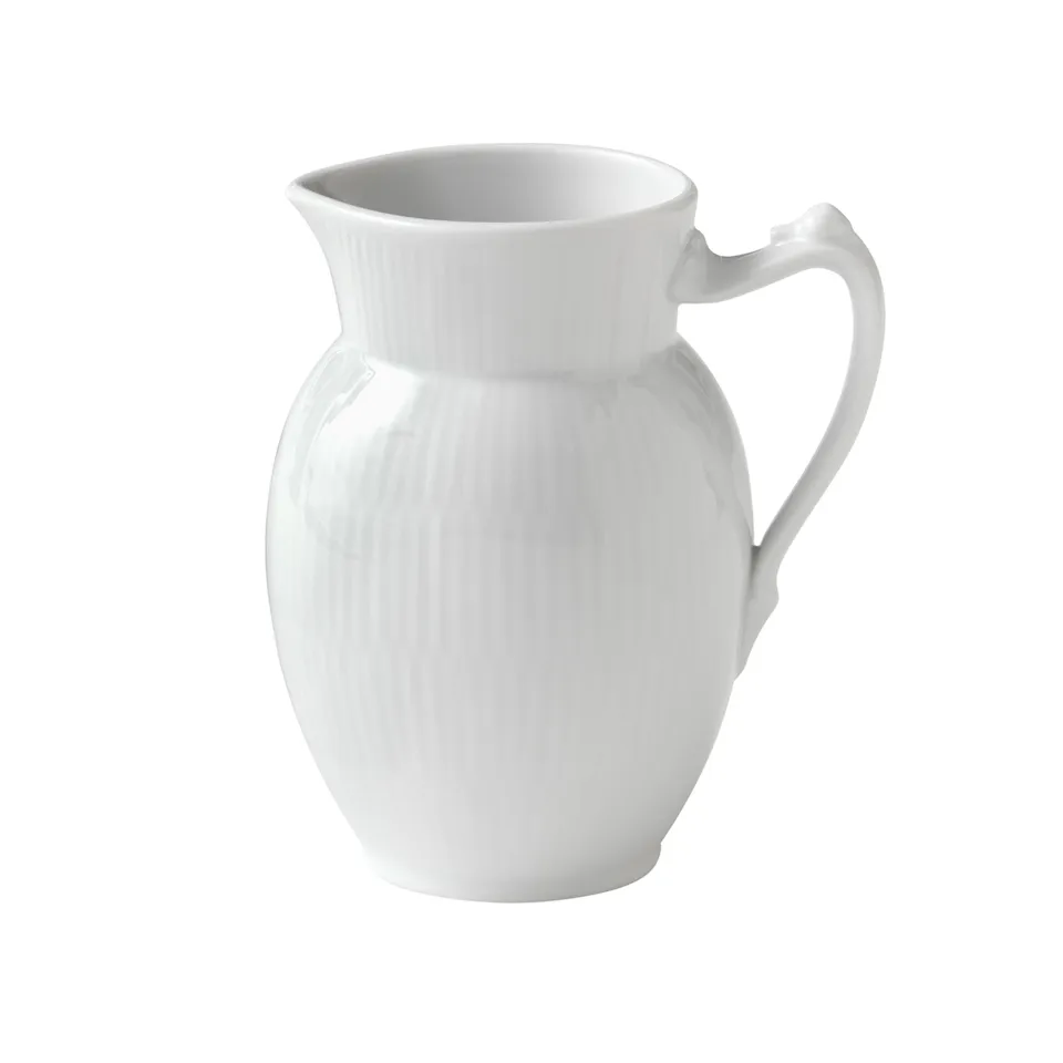 White Fluted Jug 38 cl