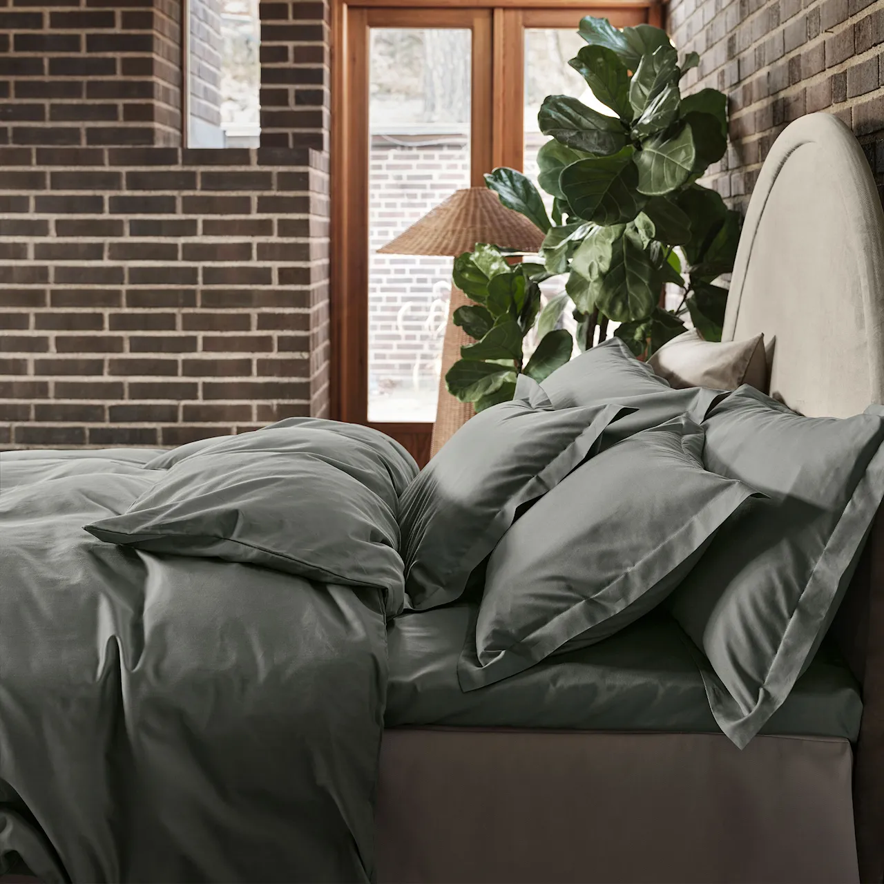 Satina Duvet Cover Green