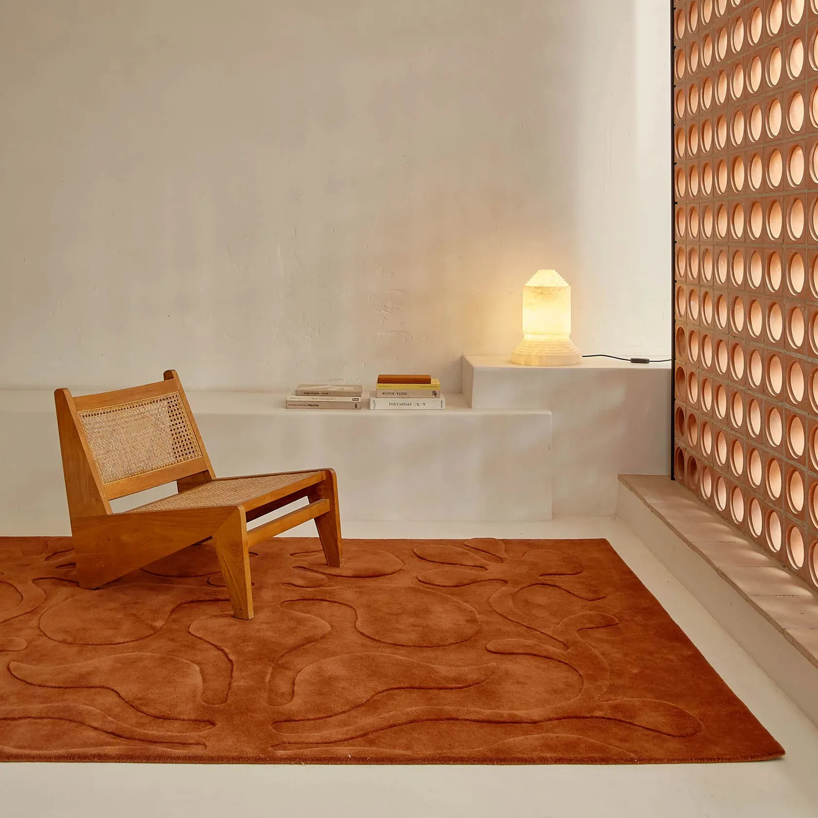 Lucia Eames Rooted Terracotta uldtæppe - 2