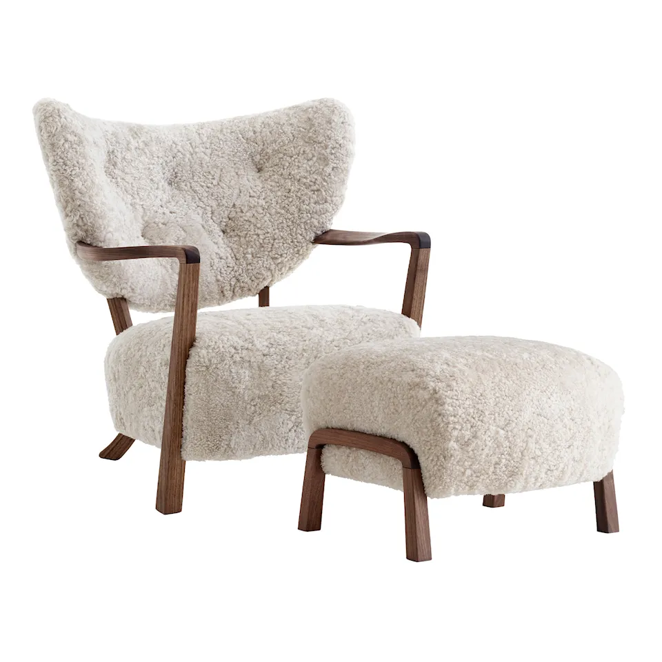Wulff Lounge Chair ATD2  Pouf ATD3 - Walnut