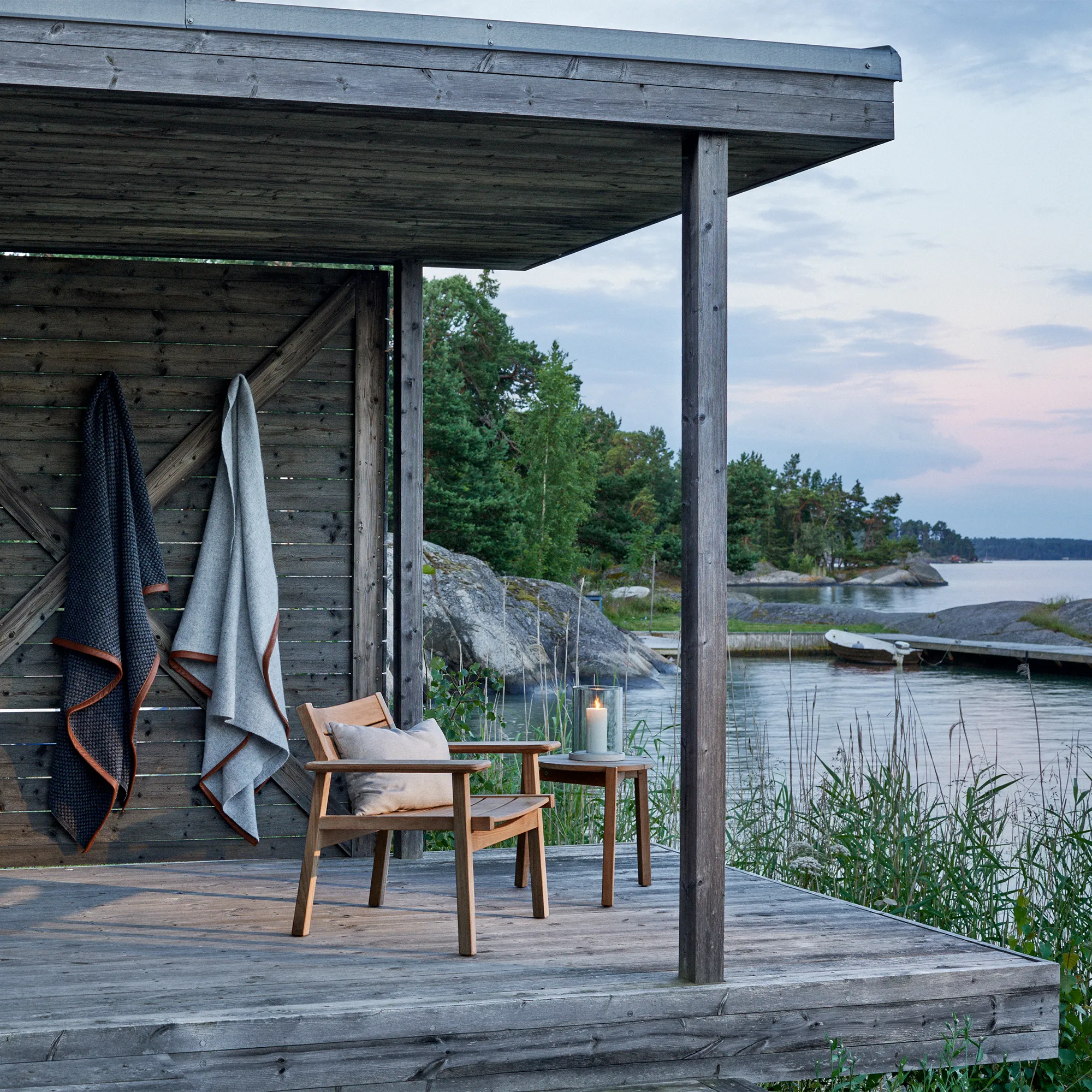 Djurö udendørs lænestol 2 stk & Djurö udendørsbord - 4