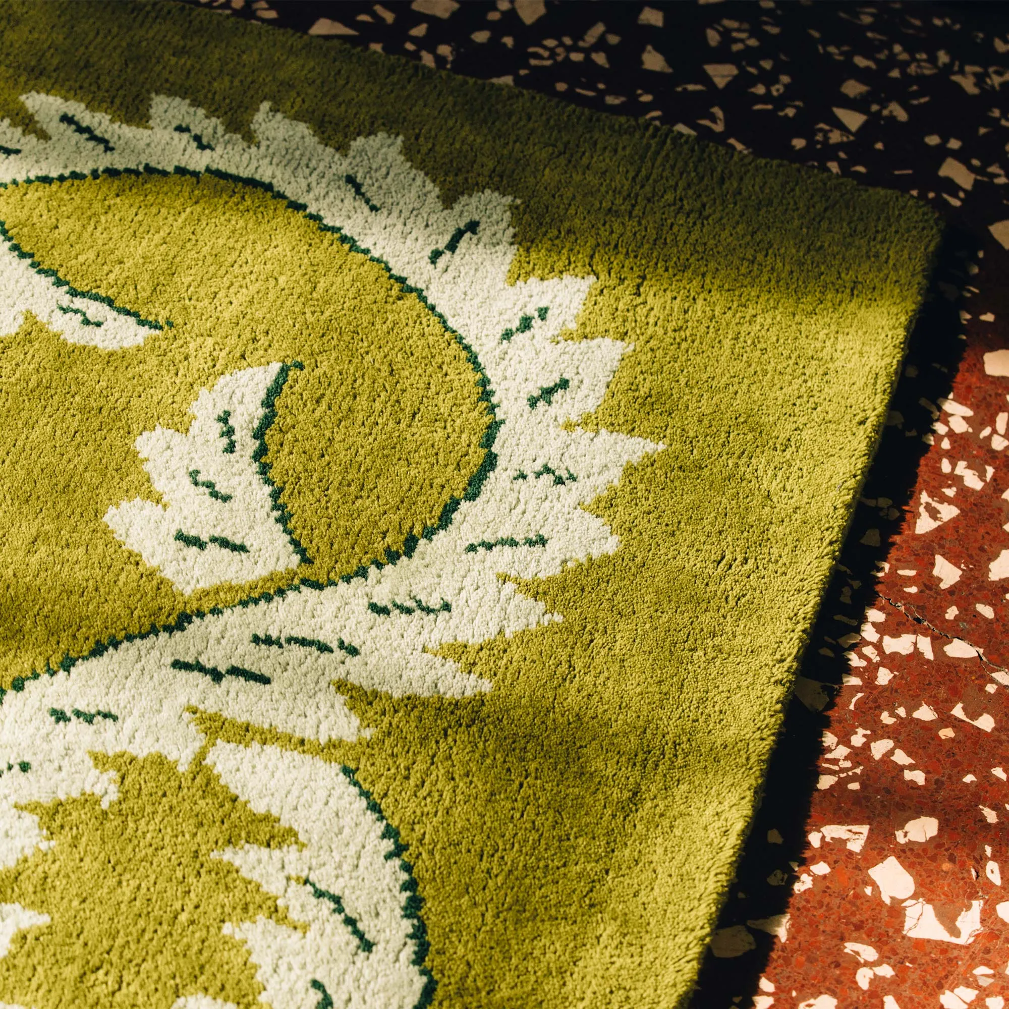 Climbing Vine Olive wool rug - 6