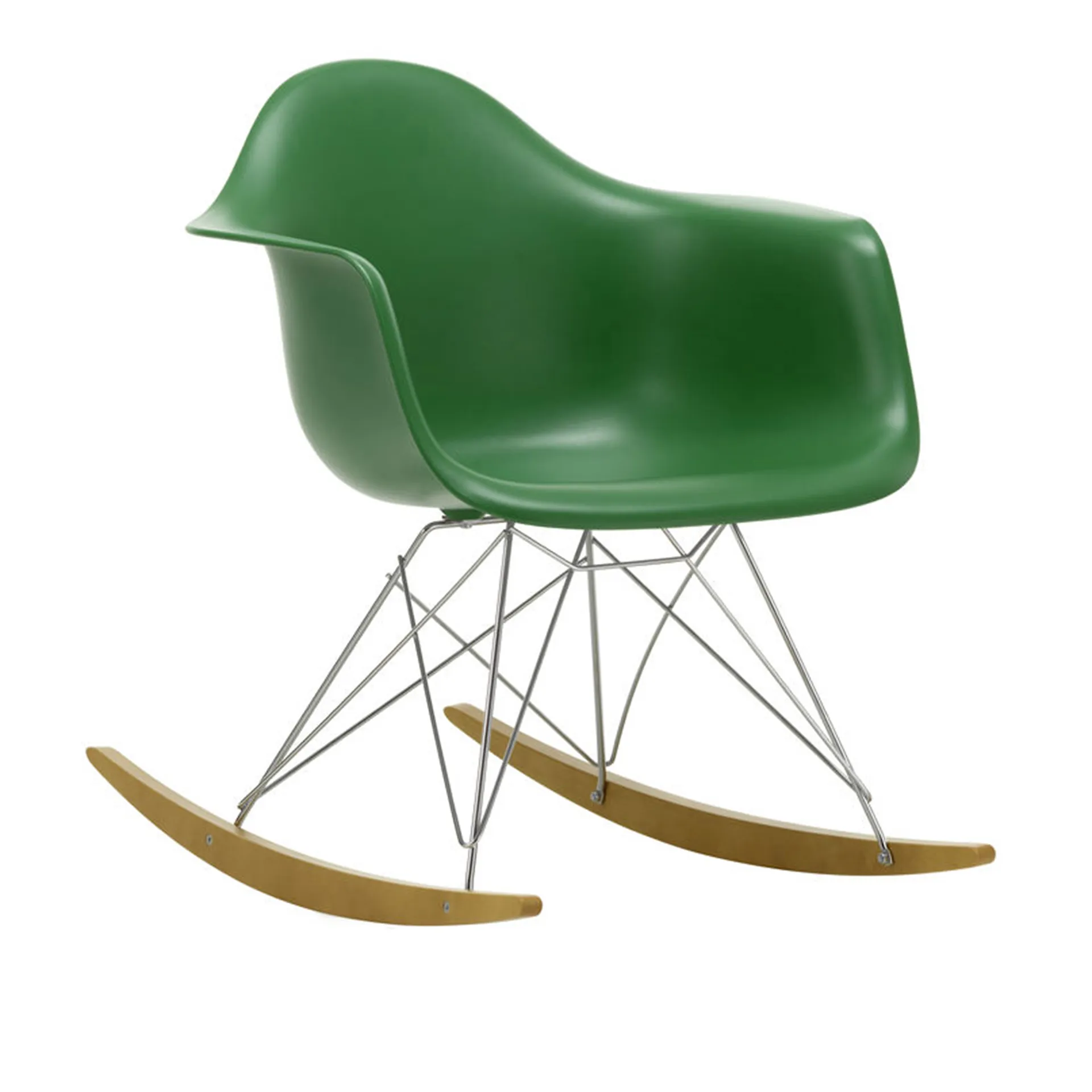 Eames RE Plastic Armchair RAR keinutuoli Chrome/Golden Maple - Vitra - Charles & Ray Eames - NO GA