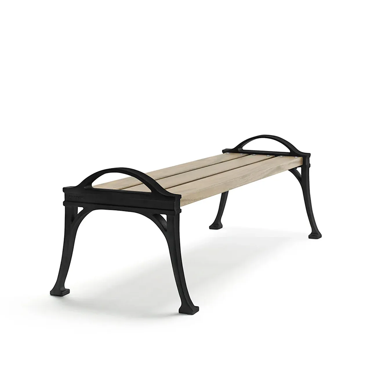 Bench Lessebo - Untreated Accoya/Black Lacquered Aluminium