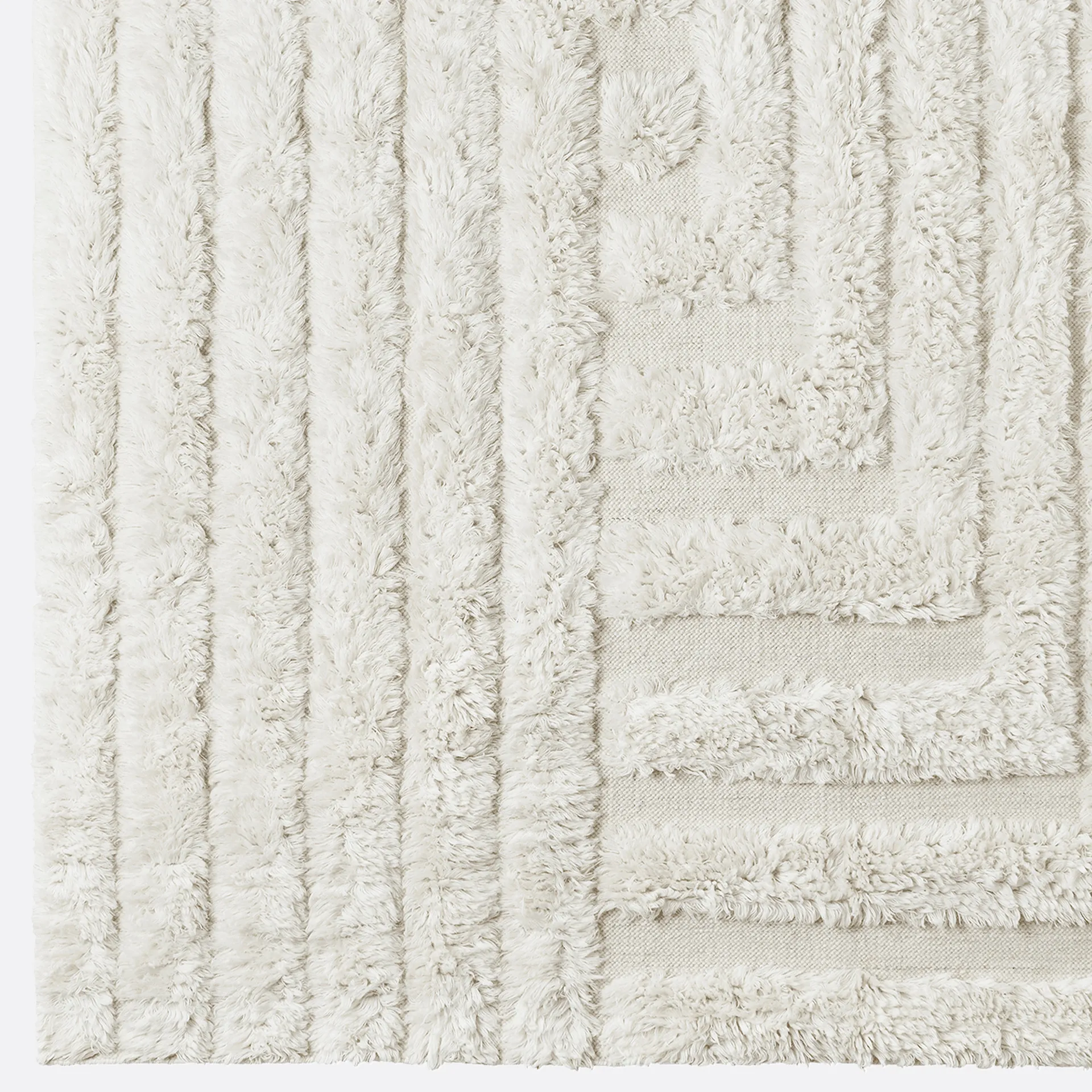 DD Shaggy Labyrinth Rug White - Dusty Deco - NO GA