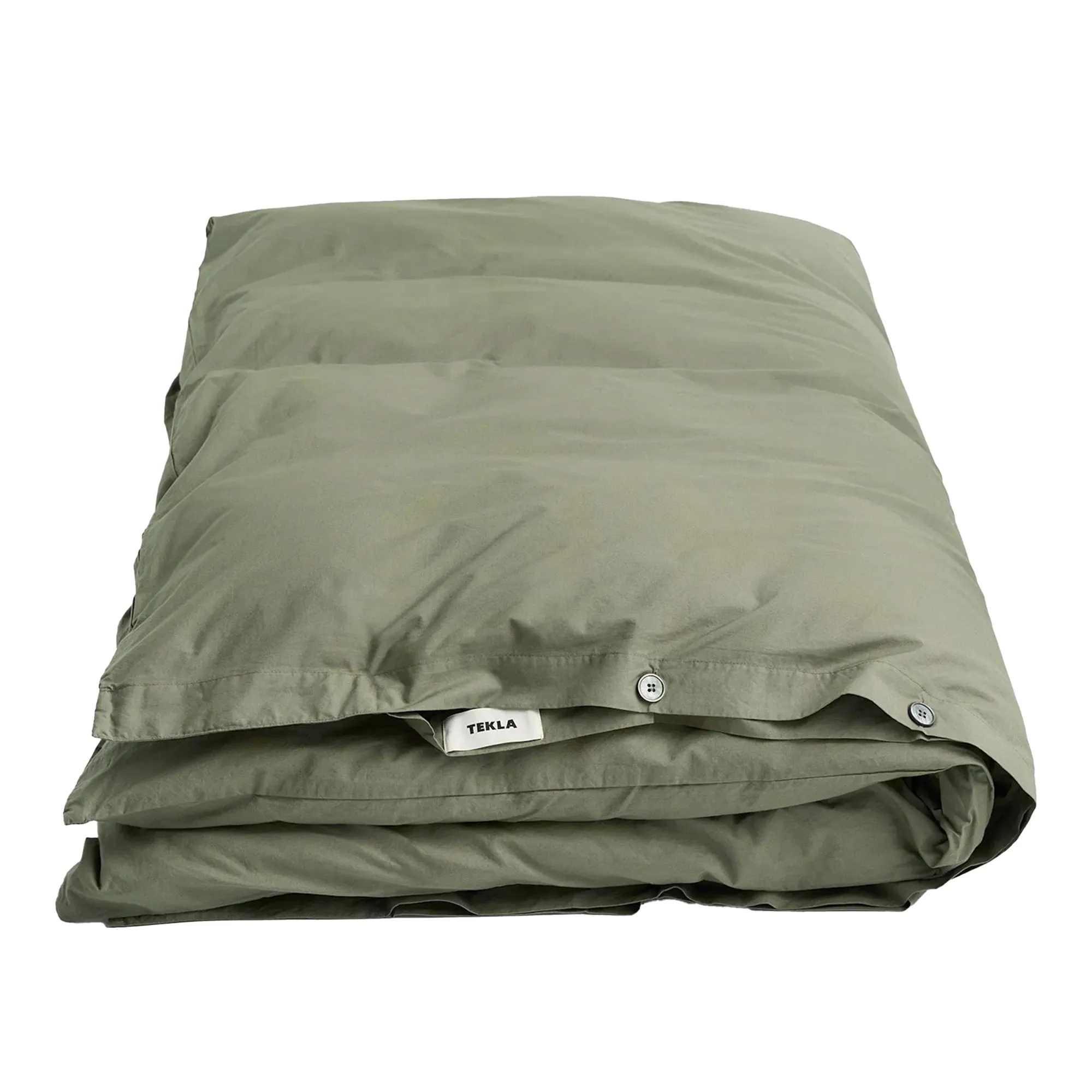 Percale Solid Olive Green Duvet Cover - 1