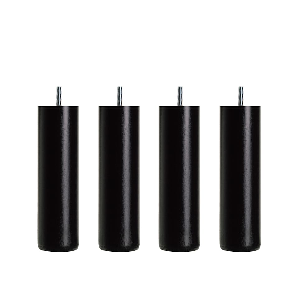 DUX Bed legs Round Black 4-pack