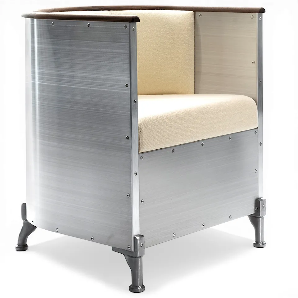 Aluminum armchair Polished aluminum