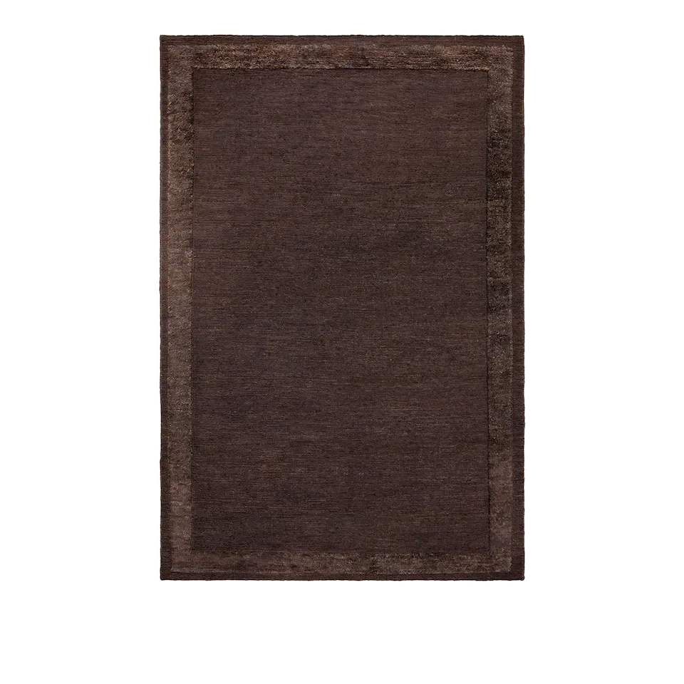 Jute Frame Dark Brown tæppe