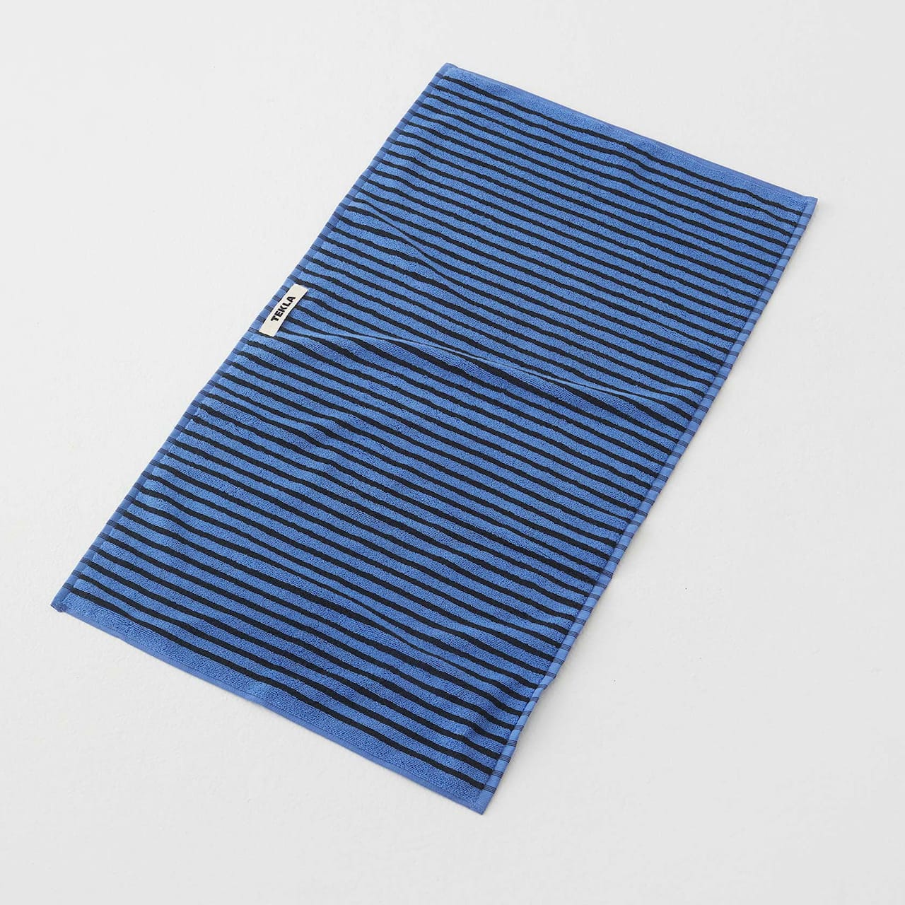 Terry Towel Striped Blue  Black