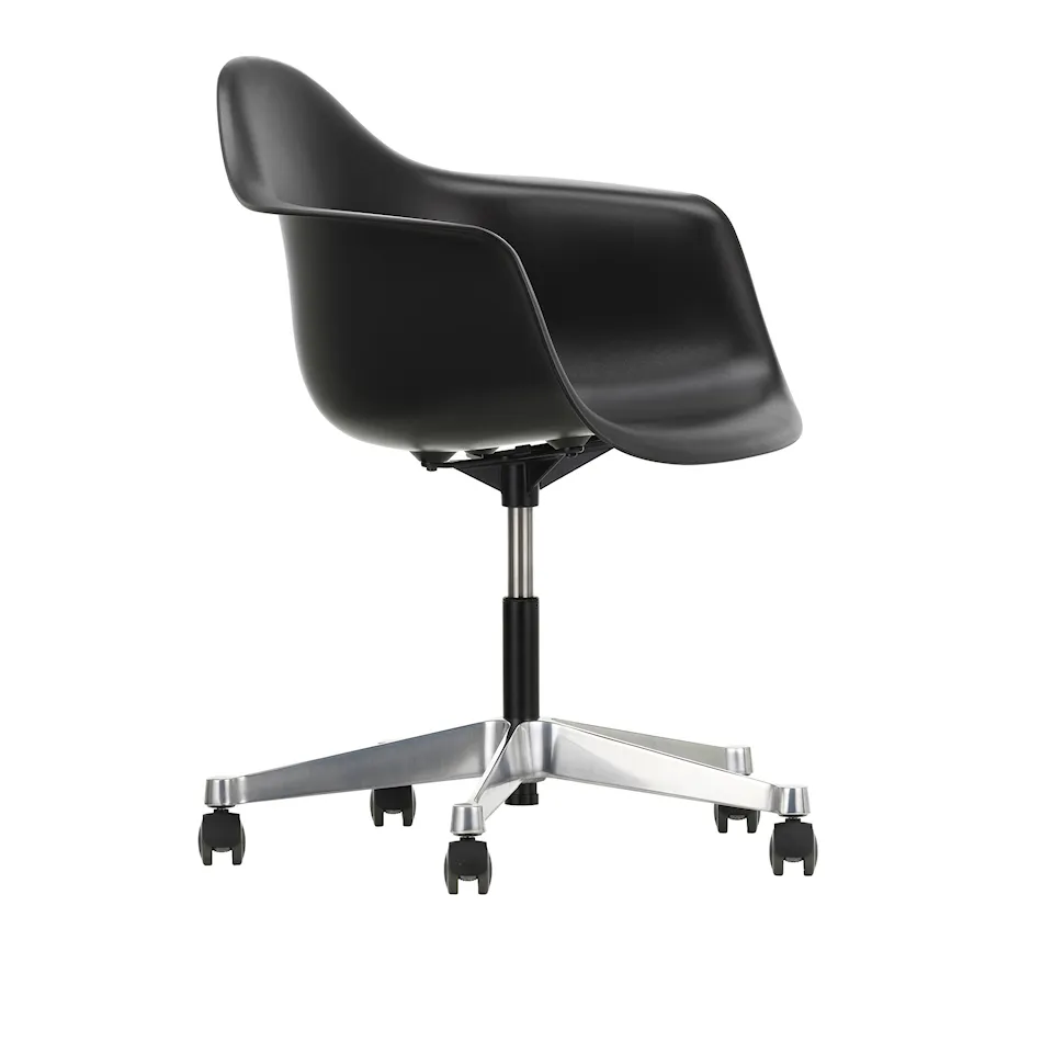 Eames RE Plastic Armchair PACC - 12 Deep Black - Castors Soft