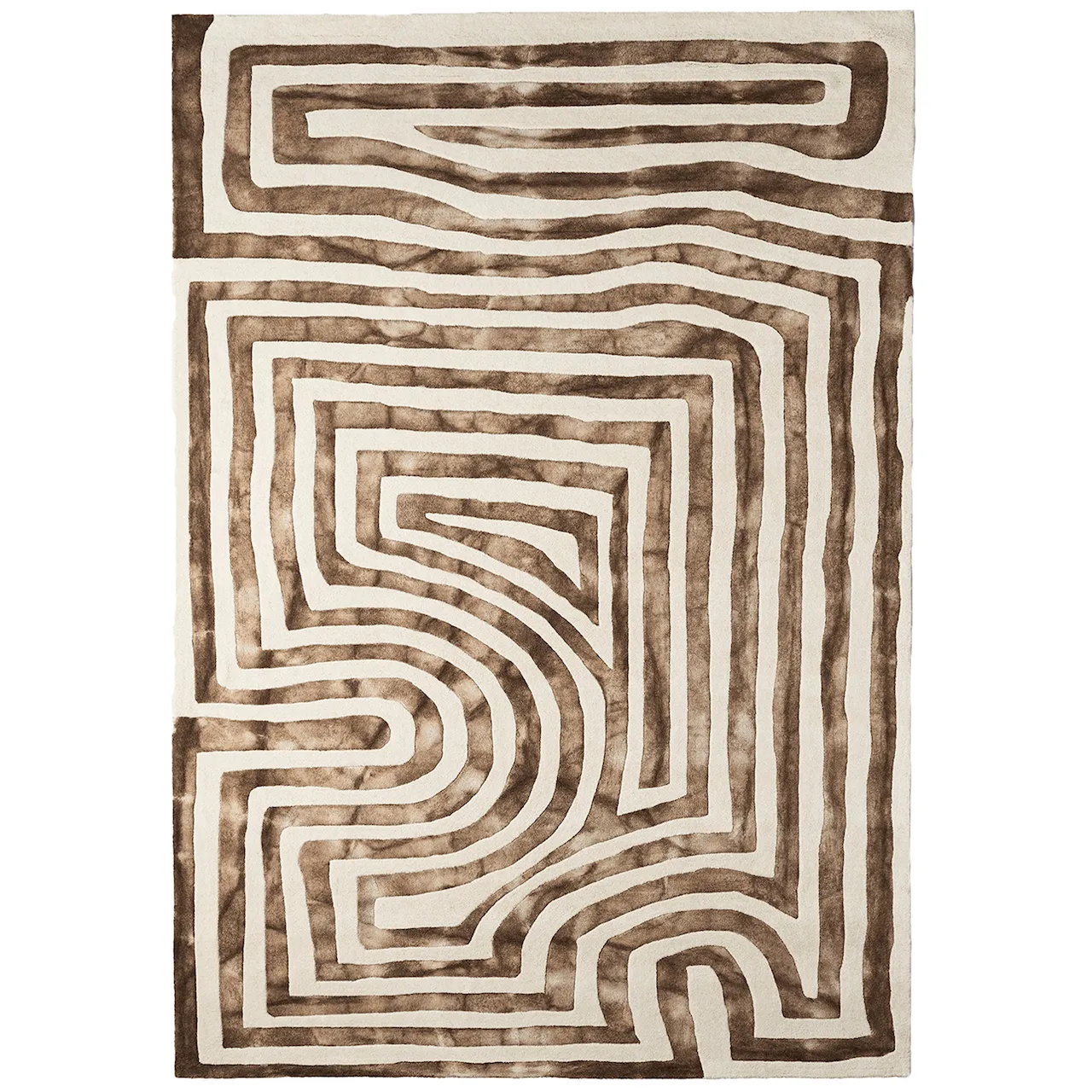 DD Psychedelic Labyrinth Rug Beige Dip Dye