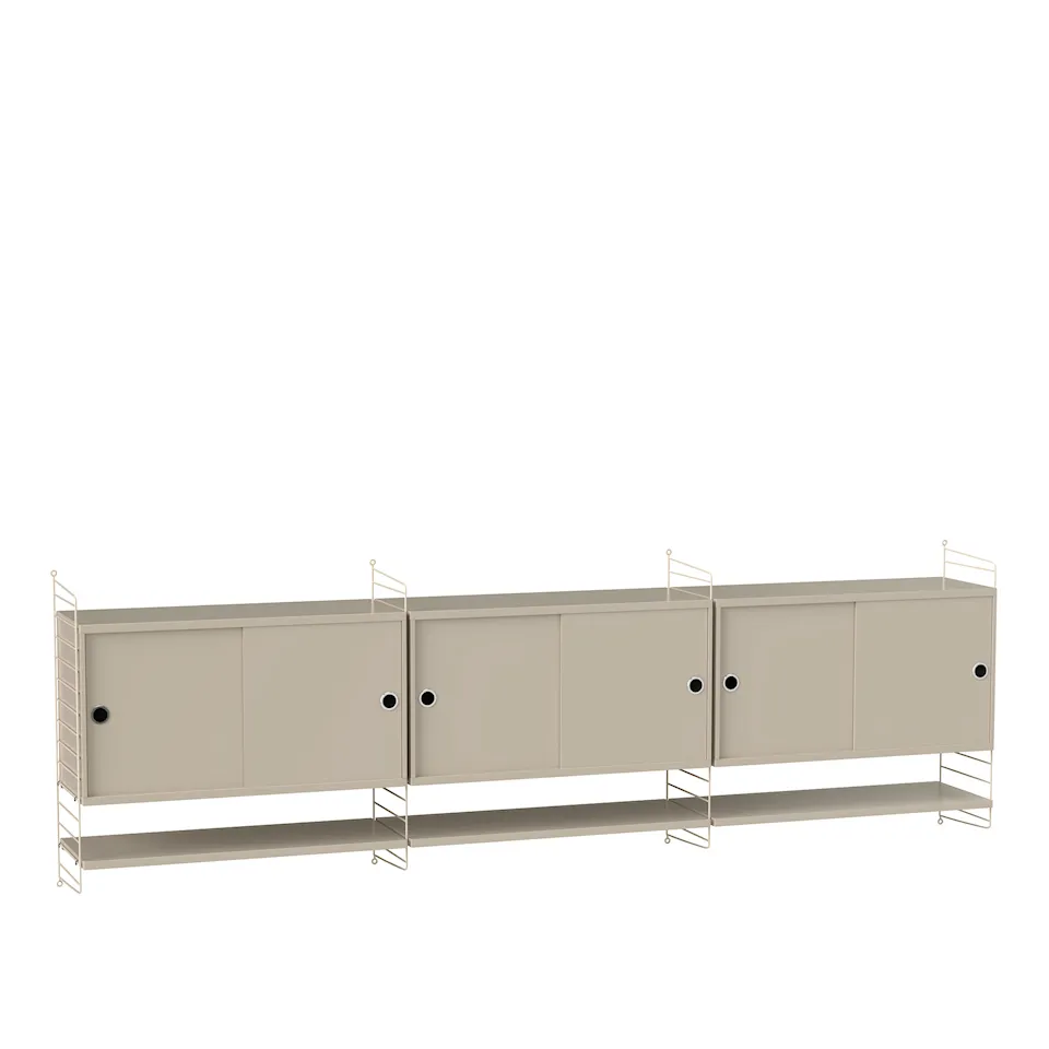 Living room shelving system F beige/beige