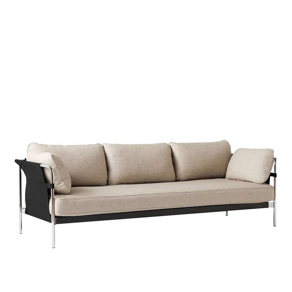 Can 3-seater sofa Chrome/Black
