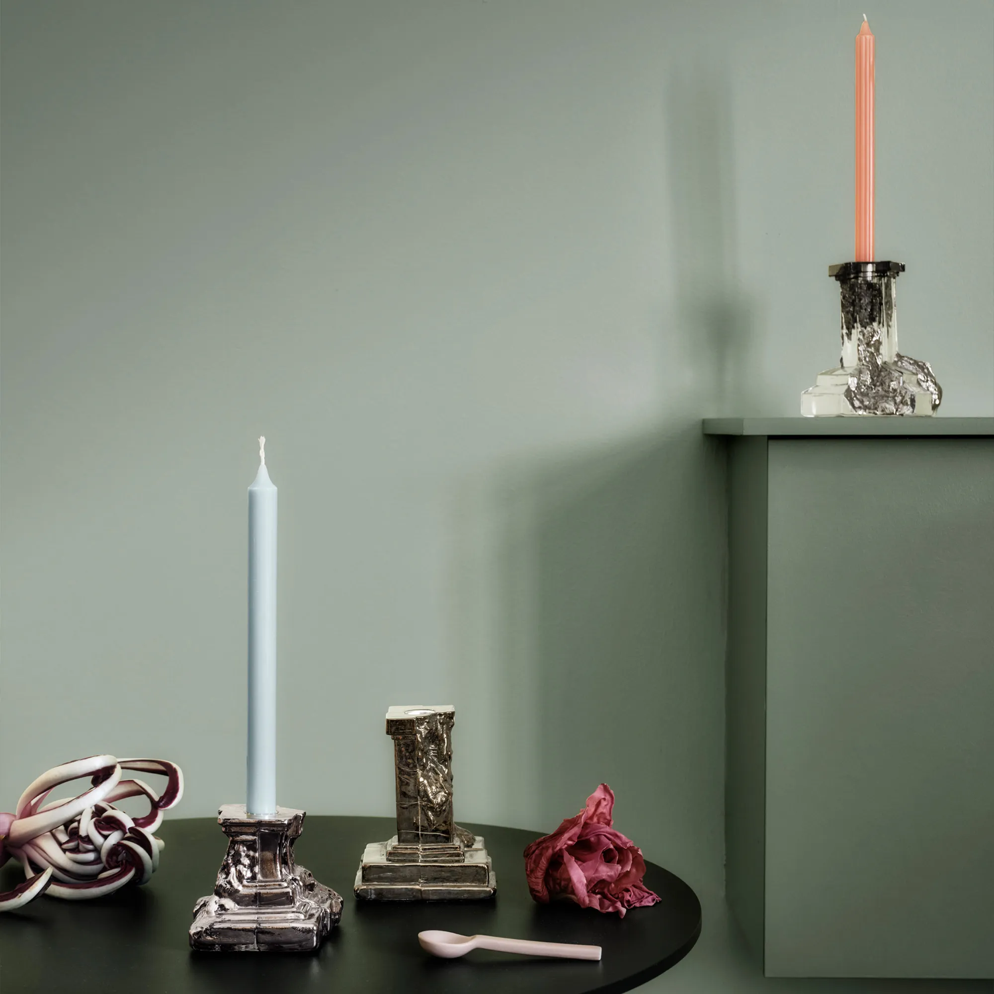 Rocky Baroque Candlestick Glossy Glaze - 4
