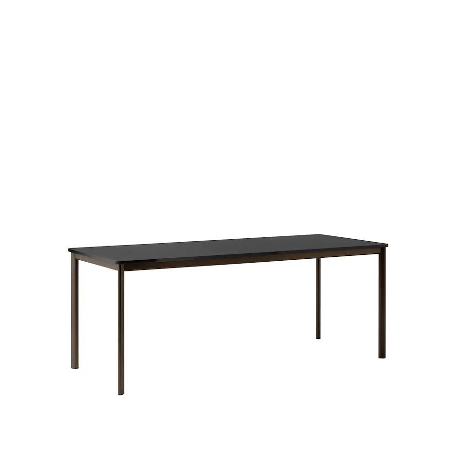 Drip Table HW59, 190x80x74 cm, Black Nano Laminate/Bronzed Legs