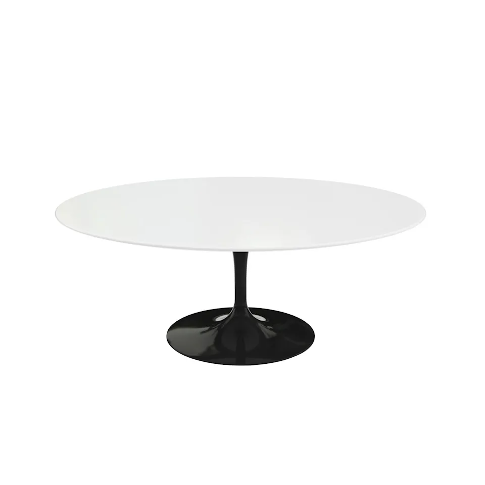 Saarinen Oval Table - Coffee table, Black frame, White laminate top