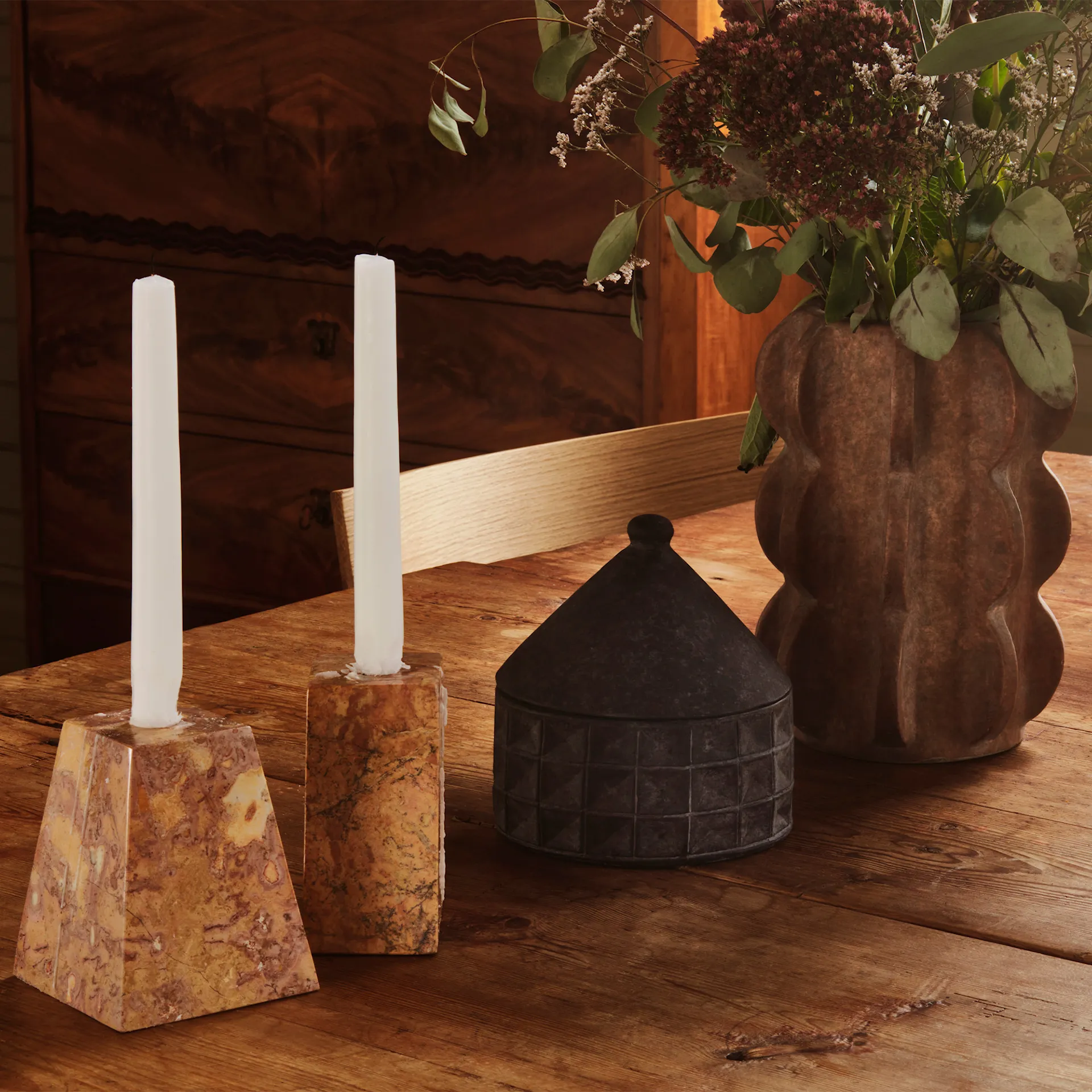 DD Pyramid Candle Holder Set Of Three - Dusty Deco - NO GA