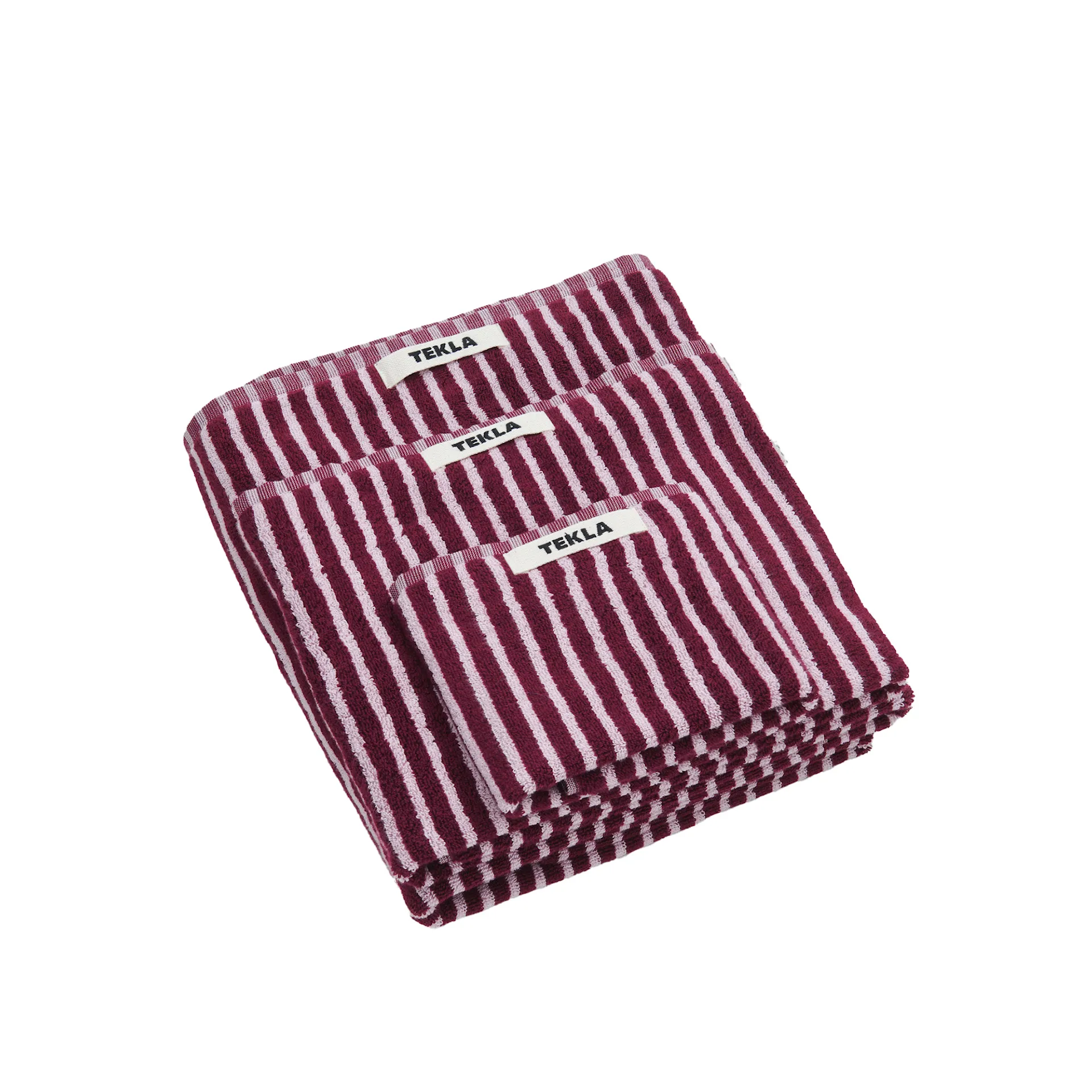 Terry Towel Striped Red  Rose - TEKLA - NO GA