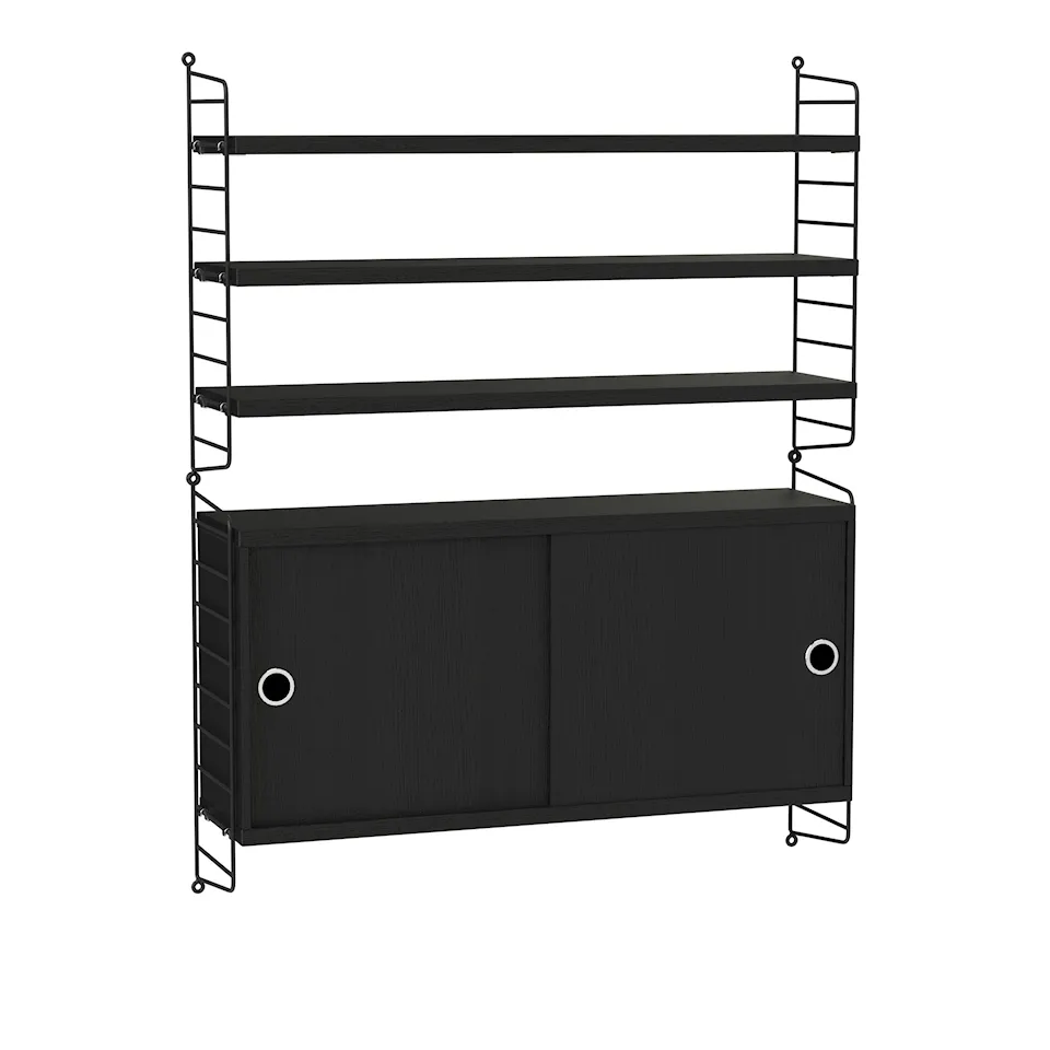 Living room shelving system I black/black