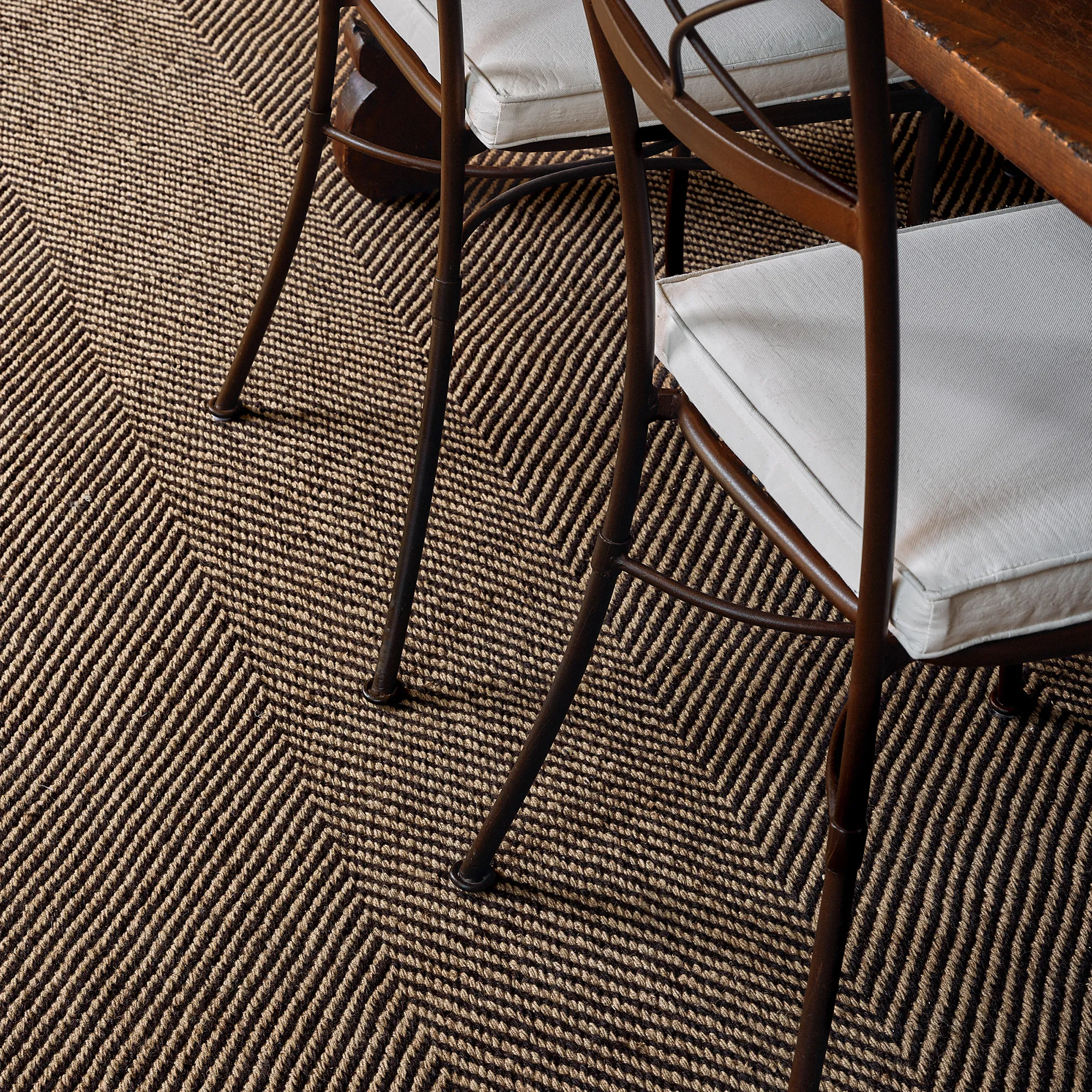 Jute Herringbone Natural/Black juuttimatto - 3