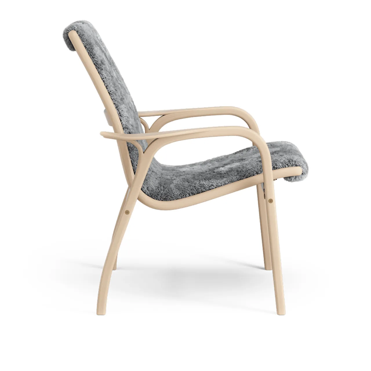 Laminett Armchair Lacquered Beech - Sheepskin Scandinavian Grey