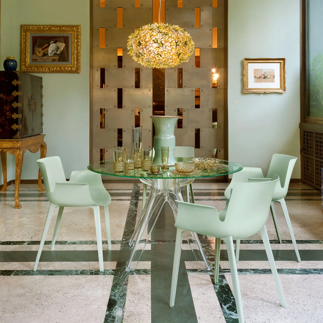 Sir Gio Table 3275 Ø120, Transparent, Bronze